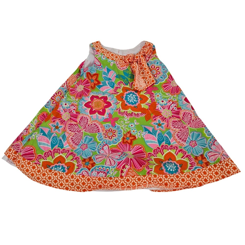 Counting Daisies Girls Sleeveless Dress Size 3T Floral Butterfly Bright‎ Spring